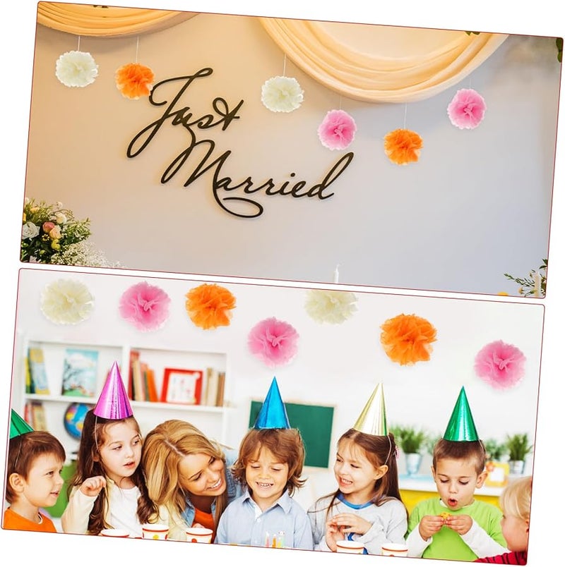 كرات ورقية وردية برتقالية عاجية 15 قطعة ديكورات حفلات الزفاف وعيد الميلاد - Image 4